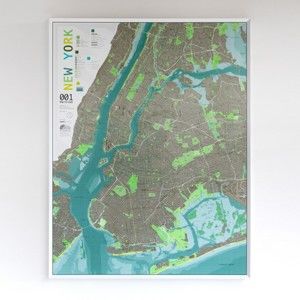 Mapa New Yorku v průhledném pouzdru The Future Mapping Company New York, 130 x 100 cm