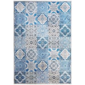 Modrý koberec DECO CARPET Double, 110 x 200 cm