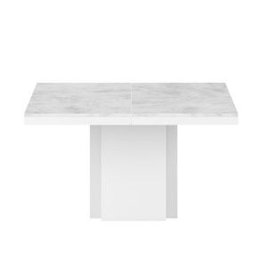 Bílý jídelní stůl s deskou z mramoru TemaHome Dusk
