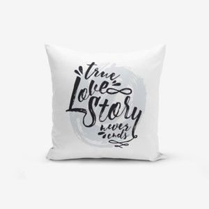 Povlak na polštář s příměsí bavlny Minimalist Cushion Covers Love Story, 45 x 45 cm