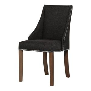 Antracitově šedá židle s tmavě hnědými nohami z bukového dřeva Ted Lapidus Maison Patchouli