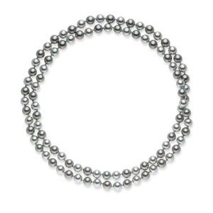 Stříbrnošedý perlový náhrdelník Pearls of London Mystic, délka 90 cm