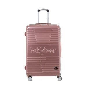 Světle růžový cestovní kufr na kolečkách Teddy Bear Paige, 107 l