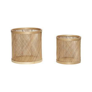 Sada 2 úložných bambusových košíků Hübsch Crismo
