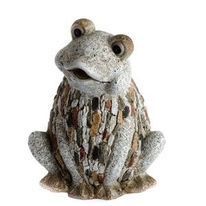 Zahradní dekorace Dakls Garden Deco Frog With Stones, výška 33,5 cm