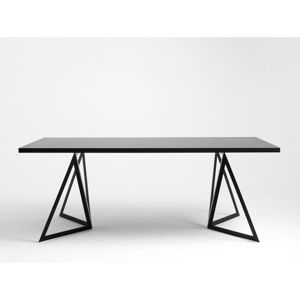 Jídelní stůl s černou deskou Custom Form Sherwood Dark, 200 x 100 cm