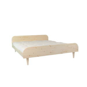 Dvoulůžková postel z borovicového dřeva s matrací Karup Design Twist Double Latex Natural/Natural, 180 x 200 cm