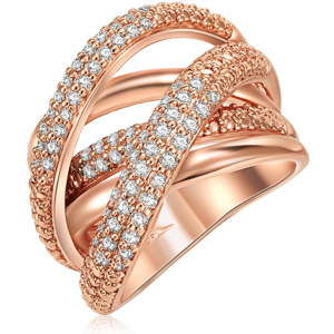 Dámský prsten v barvě růžového zlata Tassioni Barbara, vel. 52