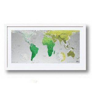 Zelená mapa světa The Future Mapping Company Future Map, 101 x 58 cm