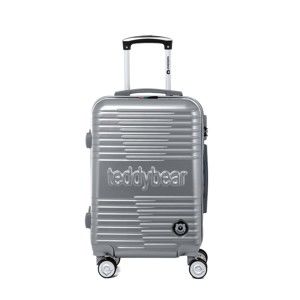Cestovní kufr na kolečkách ve stříbrné barvě s kódovým zámkem Teddy Bear Varvara, 44 l