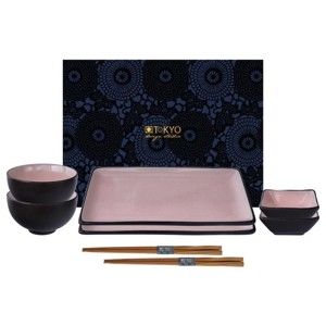 Růžový set na sushi Tokyo Design Studio Glassy
