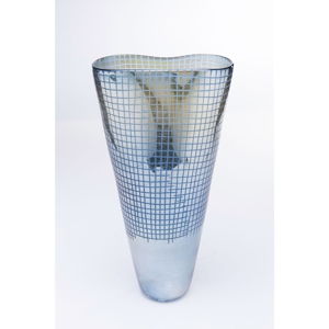Skleněná modrá váza Kare Design Luster, výška 48 cm