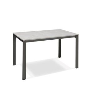 Tmavě šedý rozkládací jídelní stůl s bílou deskou Design Twist Jian