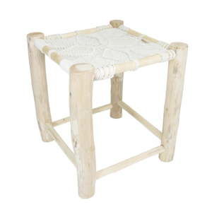 Bílá dřevěná stolička HF Living Star, 40 x 40 cm