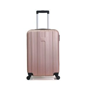 Cestovní kufr ve růžovozlaté barvě na kolečkách Hero Ioulia, 97 l