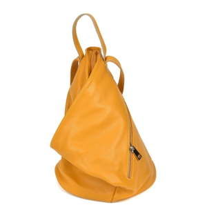 Hořčicově žlutý dámský kožený batoh Isabella Rhea Tonny