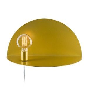 Hořčicově žlutá nástěnná lampa s poličkou Shelfie, výška 25 cm