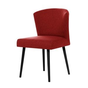 Červená jídelní židle s černými nohami Rodier Richter
