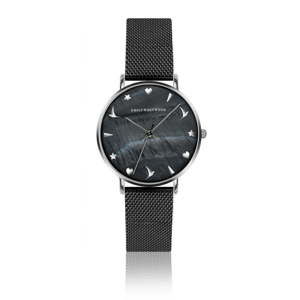 Dámské hodinky s černým páskem z nerezové oceli Emily Westwood Rugnara