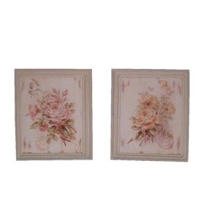 Sada 2 obrazů Antic Line Roses, 25,5 x 30,5 cm