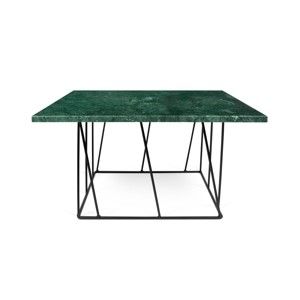 Zelený mramorový konferenční stolek s černými nohami TemaHome Helix, 75 cm