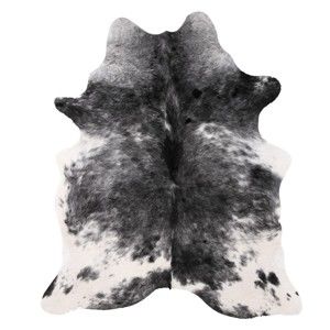 Černo-bílá pravá hovězí kůže Arctic Fur Nero Creamy, 177 x 162 cm