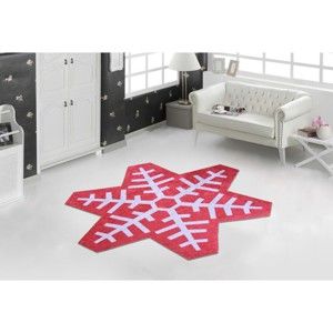 Červeno-bílý koberec Vitaus Snowflake Special, 60 x 100 cm