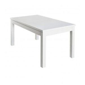 Lesklý bílý rozkládací jídelní stůl Durbas Style Adam, 130 x 83 cm