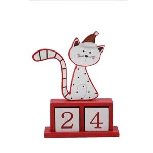 Dřevěný adventní kalendář s motivem kočky Ego Dekor Cat, výška 18 cm