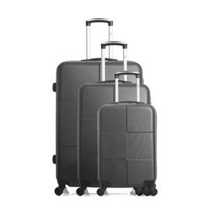 Sada 3 tmavě šedých cestovních kufrů na kolečkách Hero Coronado