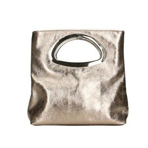 Kožená kabelka v bronzové barvě Chicca Borse Lumino