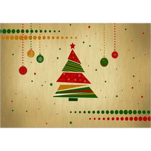 Koberec Vitaus Christmas Period Cartoon Tree, 50 x 80 cm