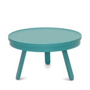 Zelenomodrý odkládací stolek z jasanového dřeva s úložným prostorem Woodendot Batea M