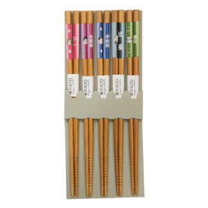 Sada 5 bambusových párů hůlek Tokyo Design Studio Color