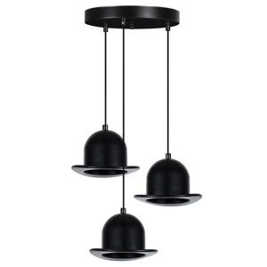 Černé závěsné svítidlo Mini Hat Ceiling Lamp Head Piece Duro, 3 žárovky