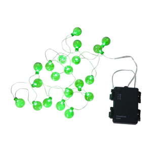Zelený venkovní světelný LED řetěz s motivem žárovek Best Season Bulb, 20 světýlek