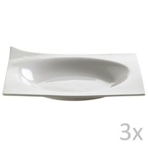 Sada 3 porcelánových hlubokých talířů Maxwell & Williams Page, délka 25,5 cm