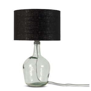 Stolní lampa s černým stínidlem a konstrukcí z recyklovaného skla Good&Mojo Murano, ⌀ 30 cm