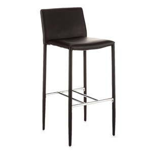 Černá barová židle s potahem z ekologické kůže Tomasucci Lion