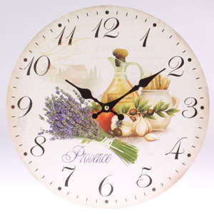 Dřevěné nástěnné hodiny Dakls Provence, ⌀ 34 cm