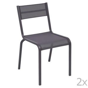 Sada 2 modrofialových kovových zahradních židlí Fermob Oléron