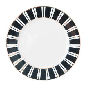 Keramický talíř s černobílým okrajem Miss Étoile Stripes, ø 25,5 cm