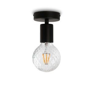 Černé stropní svítidlo s žárovkou Bulb Attack Cero Basic Globe Clear