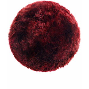 Červený koberec z ovčí kožešiny Royal Dream Zealand, ⌀ 70 cm