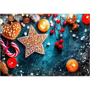 Koberec Vitaus Christmas Period Star Cookie, 50 x 80 cm