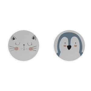 Sada 2 prostírání Madre Selva Cat & Penguin, ⌀ 32 cm