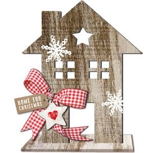 Dřevěná vánoční dekorace PPD House Country Xmas, výška 35 cm