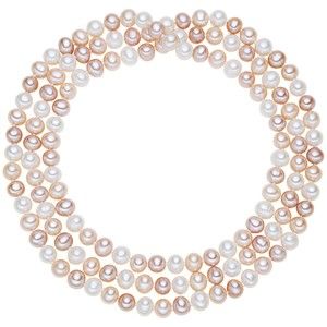 Bílo-růžový perlový náhrdelník The Pacific Pearl Company Chakra Pearls, délka 90 cm