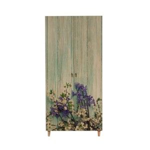 Dřevěná šatní skříň Ursula Flower