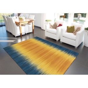 Modro-žlutý ručně vyráběný koberec Arte Espina Sunset 8070, 140 x 200 cm